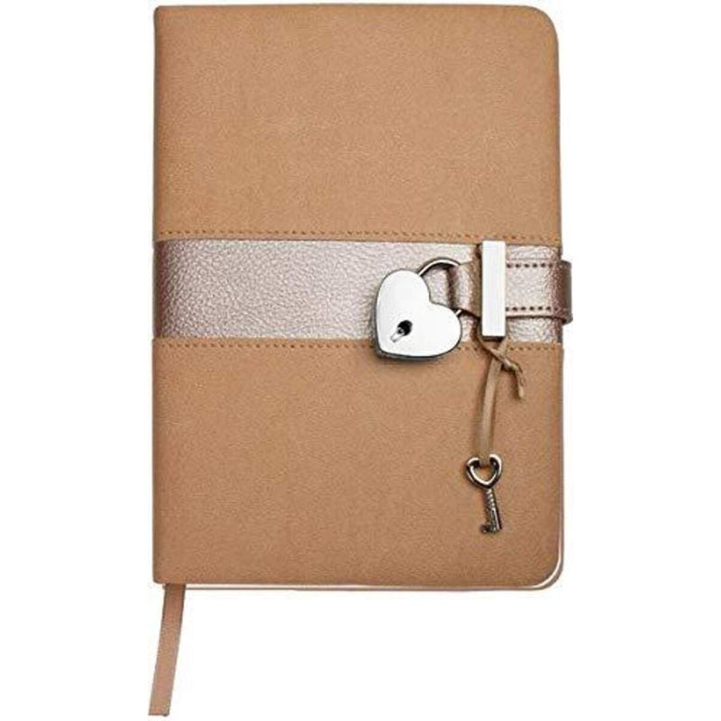 Trötsch Tagebuch matt und shiny beige mit Schloss