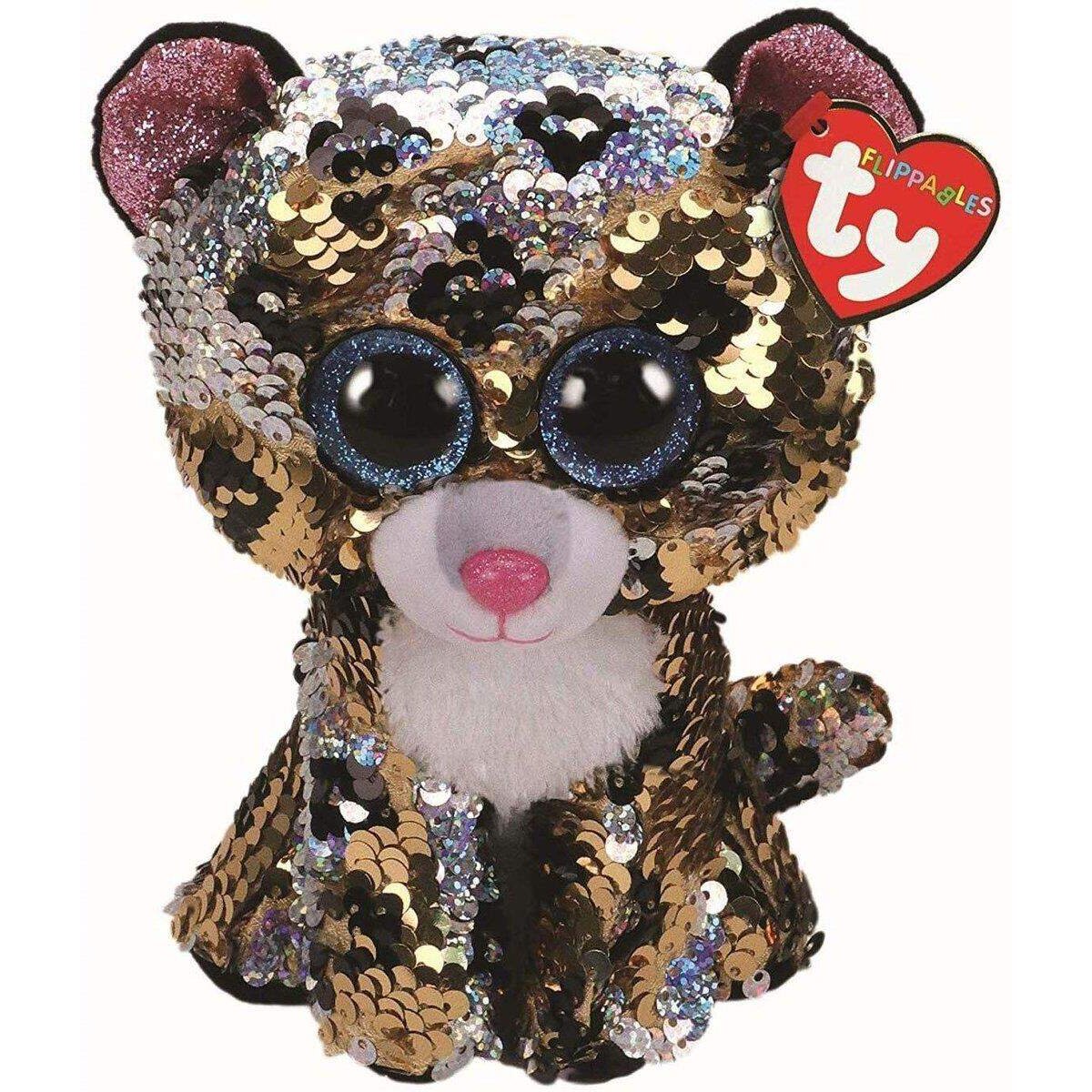 ty Beanie Boos Flippables Leopard Sterling, 15cm mit Wendepailetten