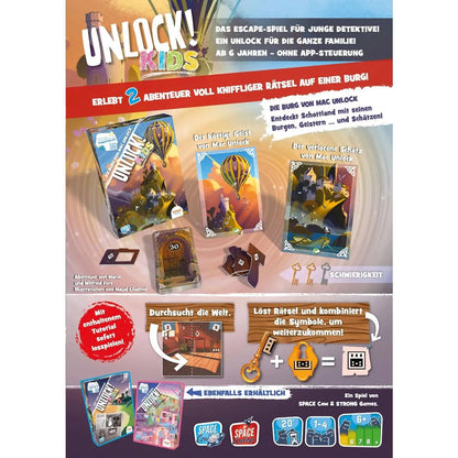 Asmodee Space Cow Unlock! Kids: Die Burg von Mac Unlock (Einzelszenario)