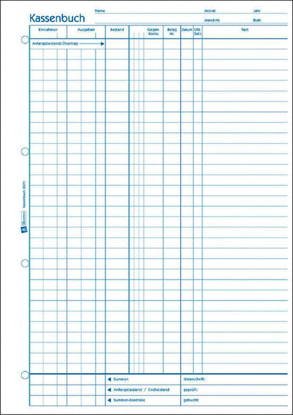 Avery Zweckform 426 Kassenbuch, A4, EDV-gerecht, mit Blaupapier, 100 Blatt