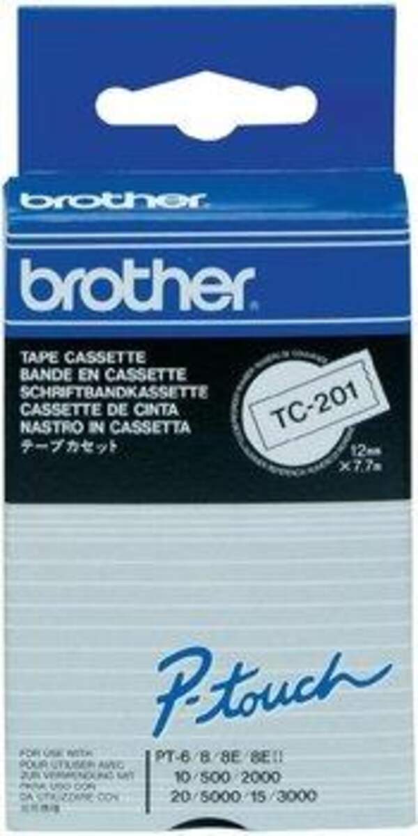 Brother Schriftbandkassette TC 12mm schwarz auf weiß