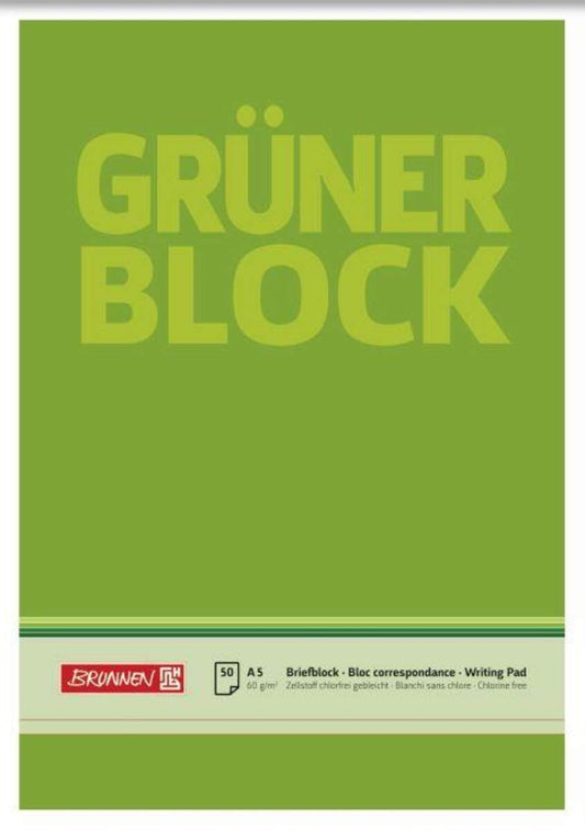 BRUNNEN Der grüne Block A5, blanko, 50 Blatt