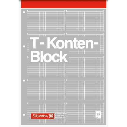 BRUNNEN T-Konten-Block A4, 25 Blatt