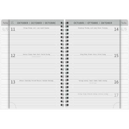 BRUNNEN Wochenkalender Schülerkalender Plain Black, A5, PP, 2S/1W, 2022 / 2023