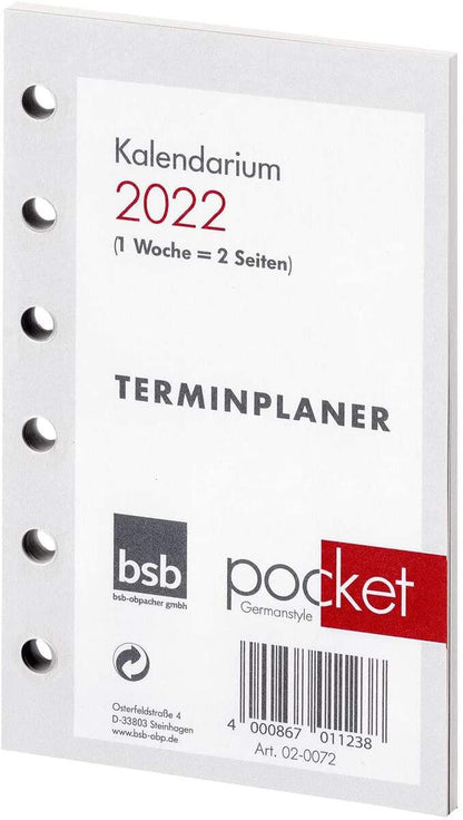 BSB Pocket A7 Kalendarium (1 Woche = 2 Seiten) 2024