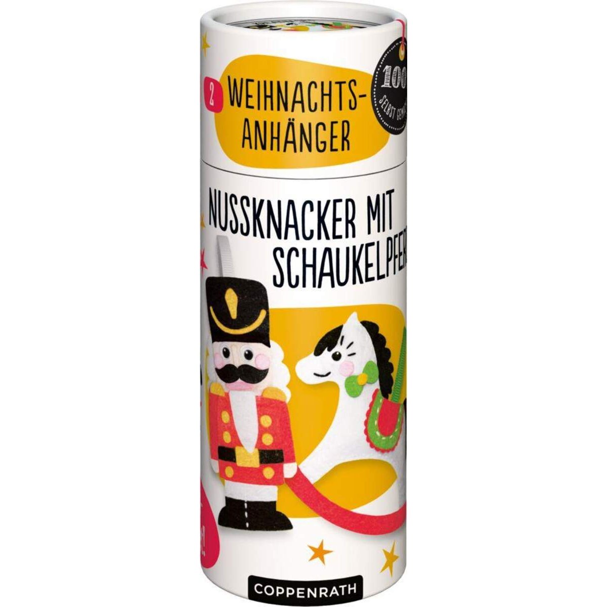 Coppenrath Näh-Set: 2 Weihnachtsanhänger Nussknacker/Schaukelpferd