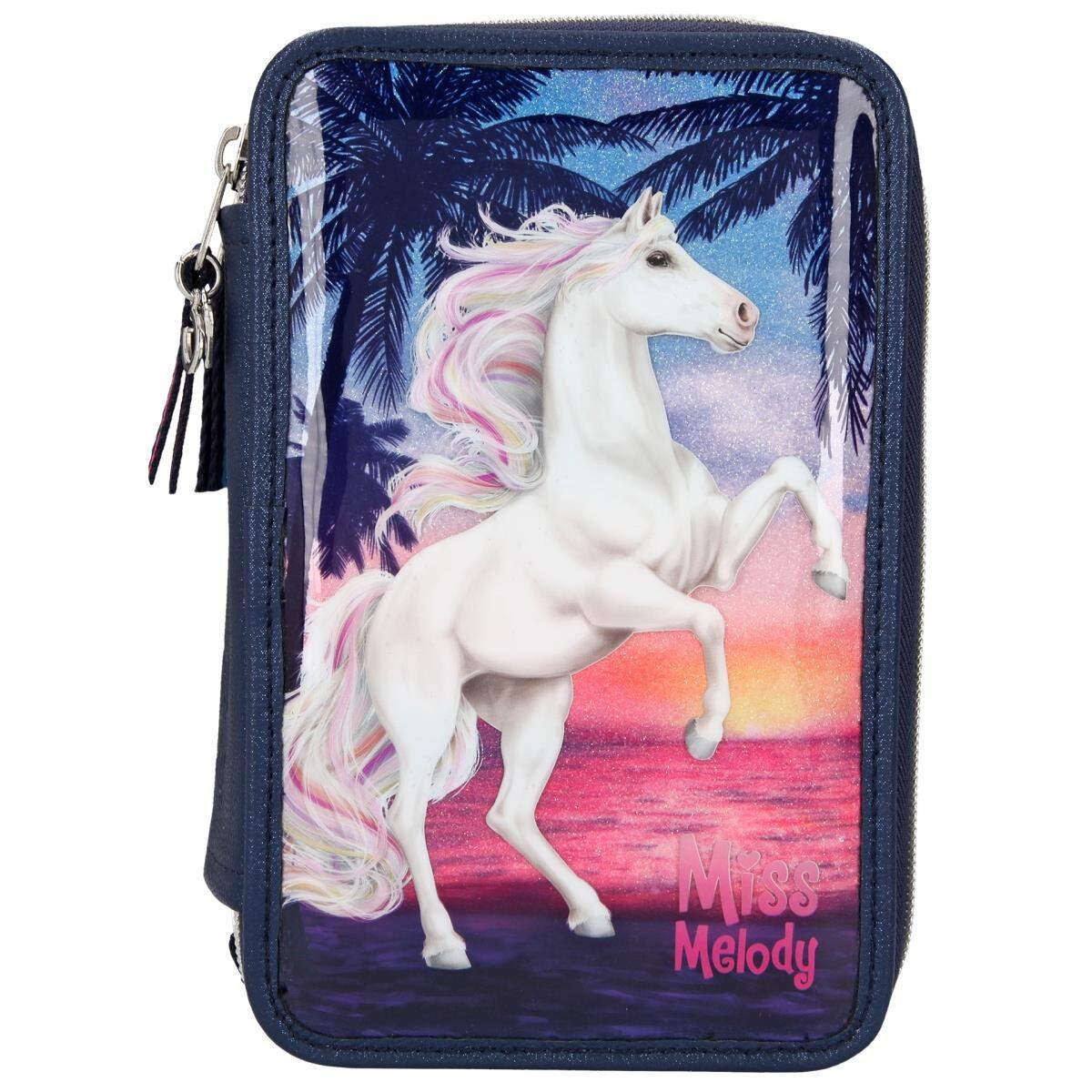 Depesche Miss Melody 3-Fach Federtasche Glitter Ocean