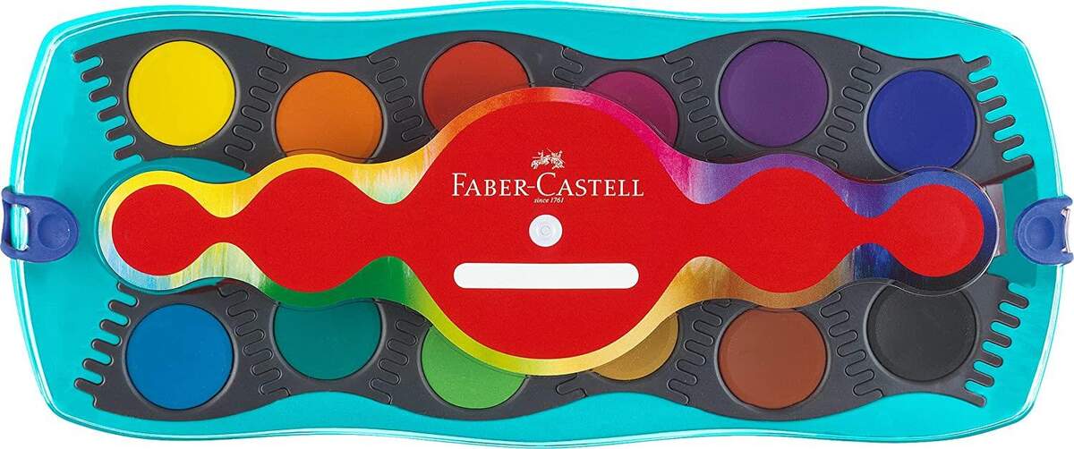 Faber-Castell 125003 - Farbkasten CONNECTOR mit 12 Farben, inklusive Deckweiß