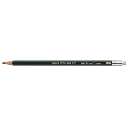 Faber-Castell Bleistift CASTELL® 9000 B mit Gummitip