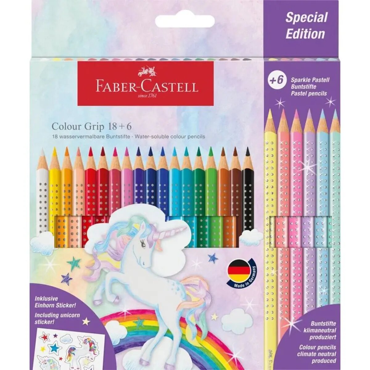 Faber-Castell Buntstift Colour Grip Einhorn 18+6