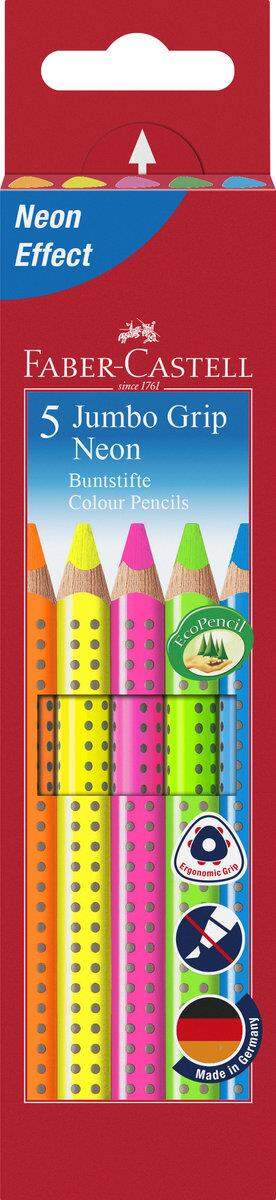 Faber-Castell Buntstift Jumbo Grip Neon 5er-Etui