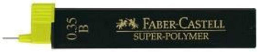 Faber-Castell Feinmine SUPER-POLYMER Stärke: 0,3/0,35 mm, Härtegrad: HB, tiefschwarz.