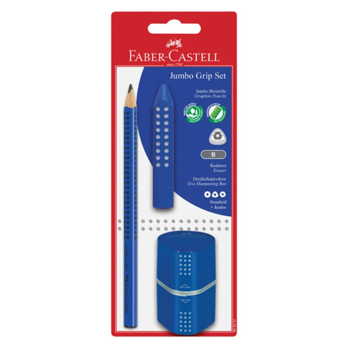 Faber-Castell Jumbo Bleistiftset Grip Jumbo, blau