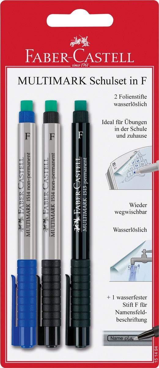 Faber-Castell Schulset MULTIMARK, blau und schwarz