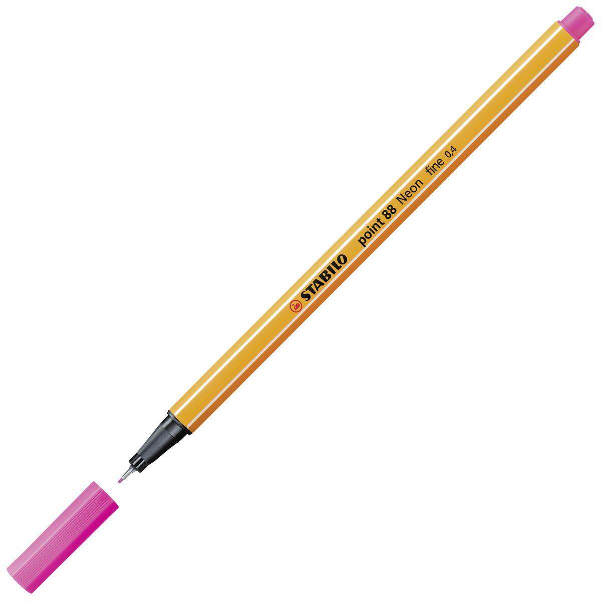 Fineliner - STABILO point 88 - Einzelstift - Neonfarbe, leuchtfarbenrosa