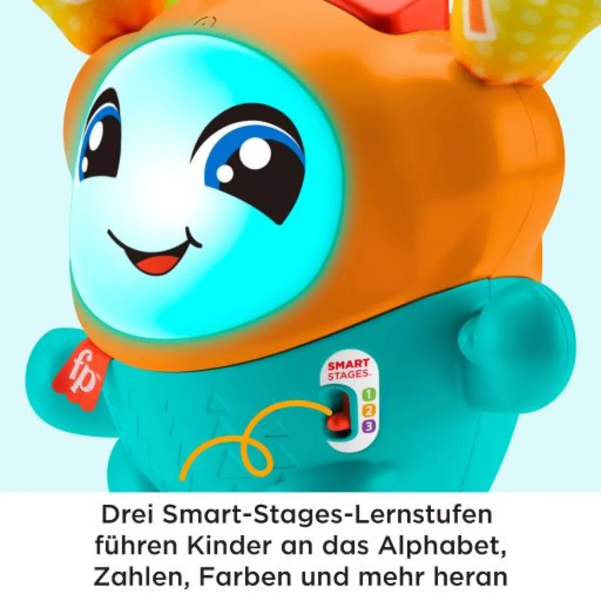 Fisher-Price DJ Hüpfi, Lernspielzeug mit Musik für Babys, deutsche Ausgabe