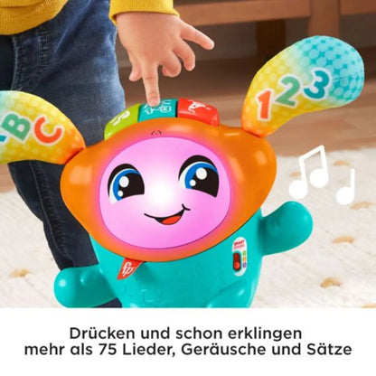 Fisher-Price DJ Hüpfi, Lernspielzeug mit Musik für Babys, deutsche Ausgabe