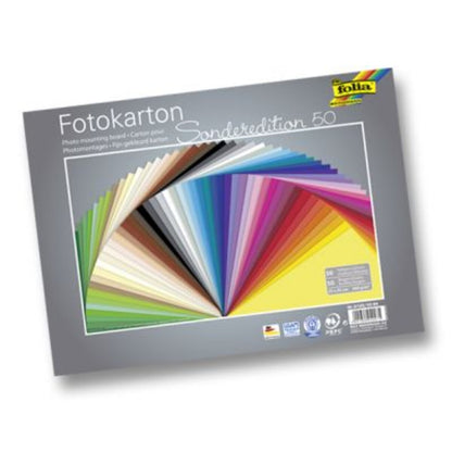 Folia Fotokarton 25x35cm 50 Blatt farb.sort.,300g