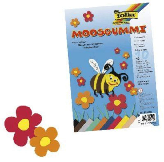 Folia Moosgummi 20 x 29 cm, 10 Bögen in 10 Farben