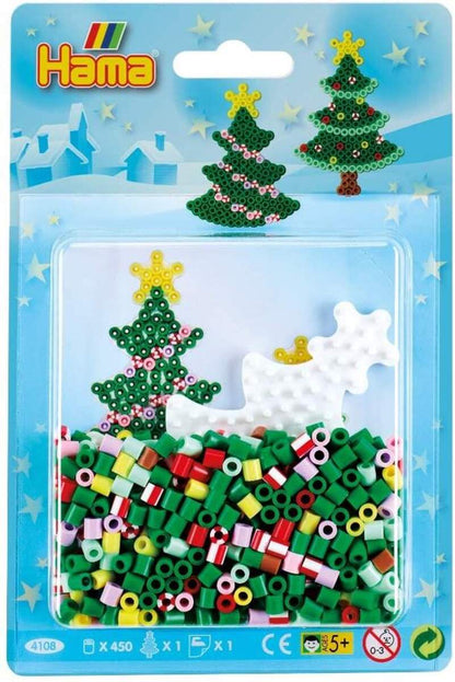Hama Bügelperlen 4108 Kleines Set Weihnachtsbaum mit ca. 450 bunten Midi Bügelperlen