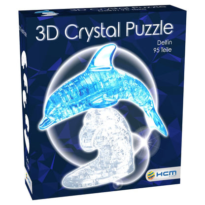 HCM Kinzel Crystal Puzzle - Delfin Blau, 95 Teile