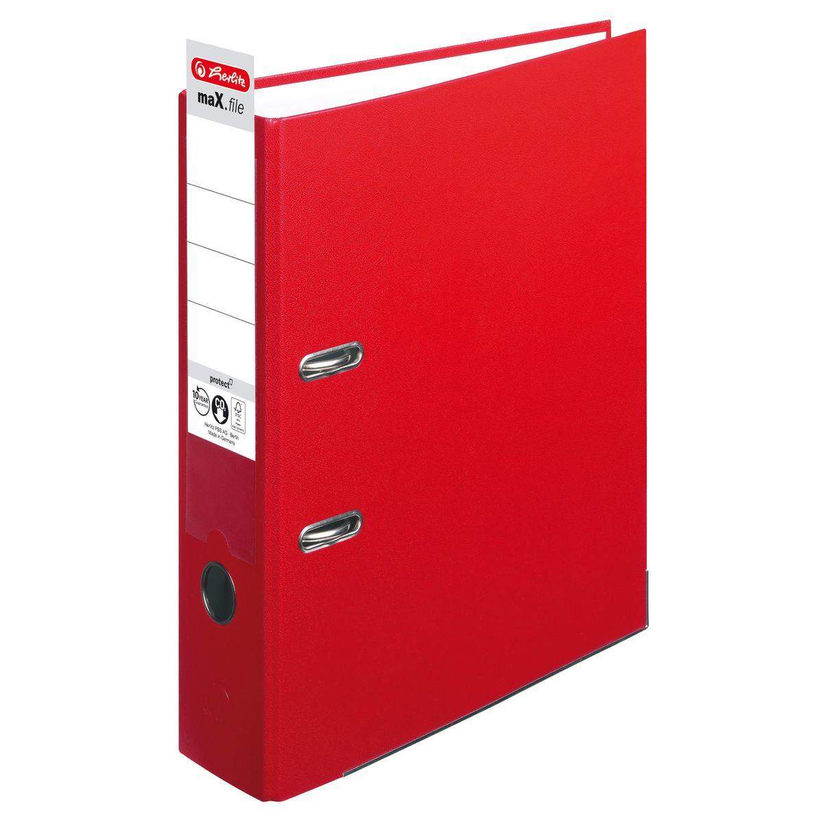 Herlitz Ordner PP A4 8cm FSC-Mix maXfile protect rot