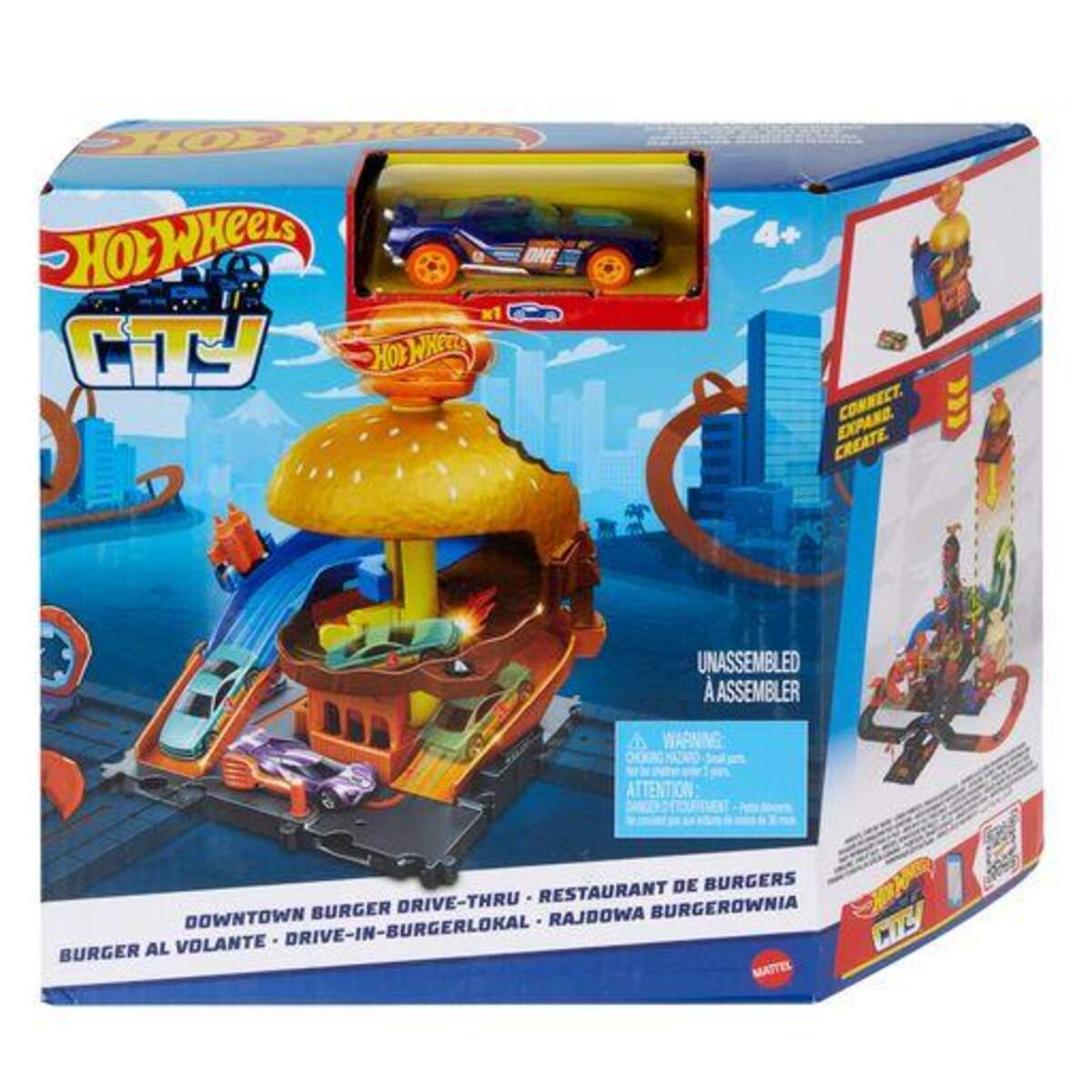 Hot Wheels City Downtown Sortiment, 1 Packung / Set, 4-fach sortiert