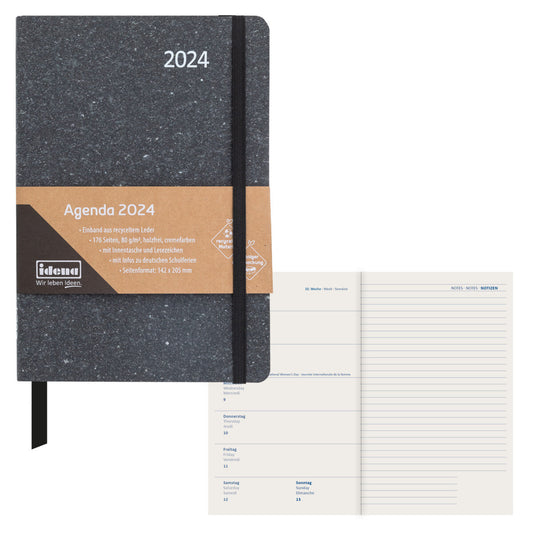 Idena Agenda 2024 A5   flexi grau FSC-Mix