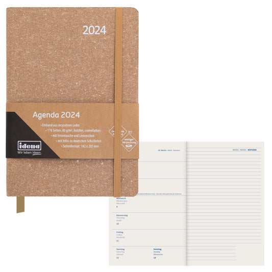 Idena Agenda 2024 A5   flexi braun FSC-Mix