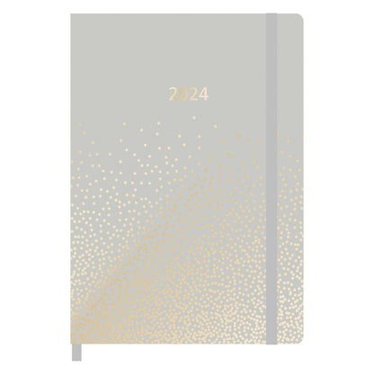 Idena Agenda A5 2024  Sparkle grau FSC-Mix