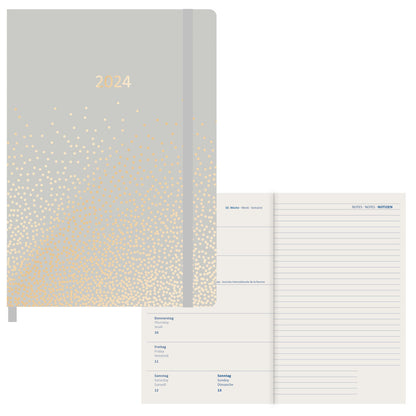 Idena Agenda A5 2024  Sparkle grau FSC-Mix