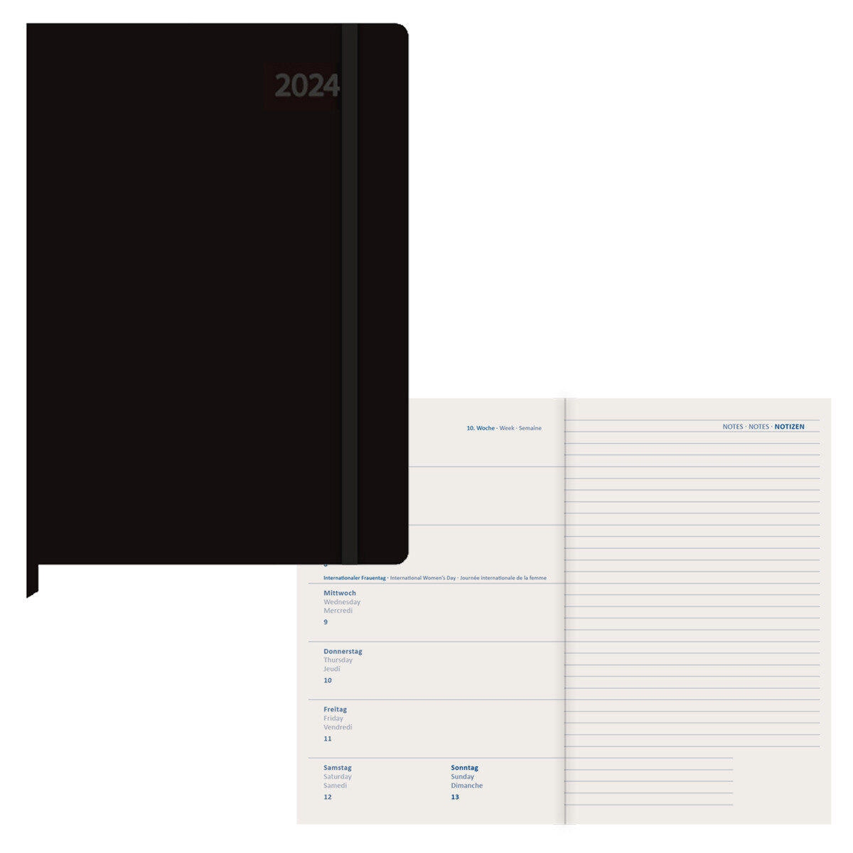 Idena Agenda A5 2024 schwarz FSC-Mix