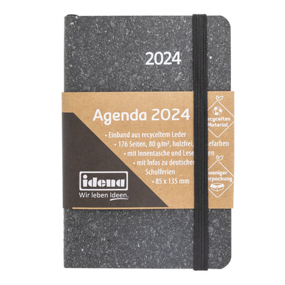 Idena Agenda Mini 2024   flexi grau FSC-Mix