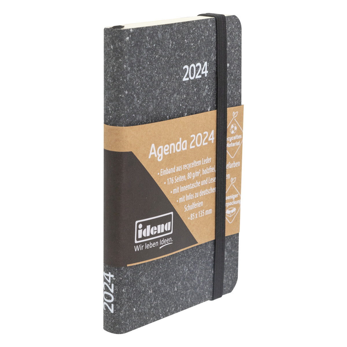 Idena Agenda Mini 2024   flexi grau FSC-Mix