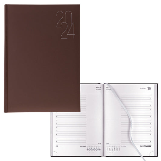 Idena Buchkalender 2024  A5 Premium braun FSC-Mix