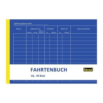 Idena Fahrtenbuch A6 quer, 40 Blatt