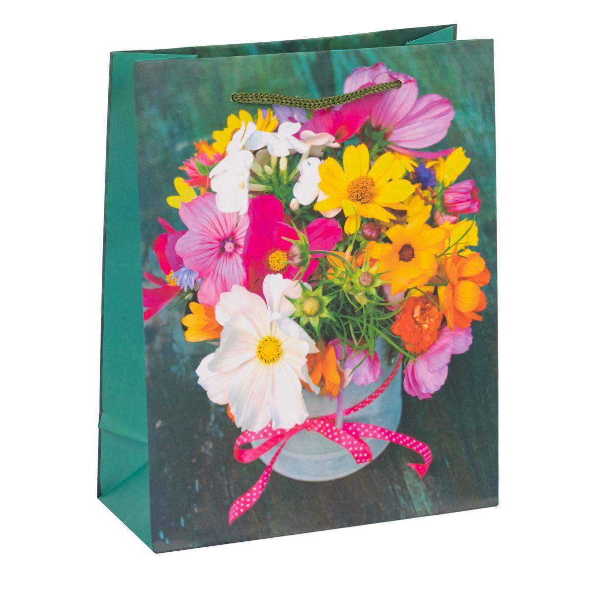 Idena Geschenkpapier, -tasche Flowers, 1 Stück, 5-fach sortiert