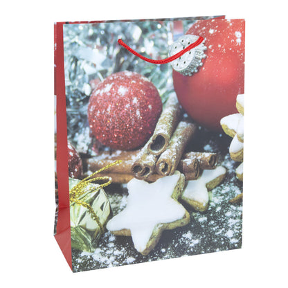 Idena Geschenktasche Weihnachten, matt 35x25x9cm FSC-Mix , 1 Stück, 5-fach sortiert