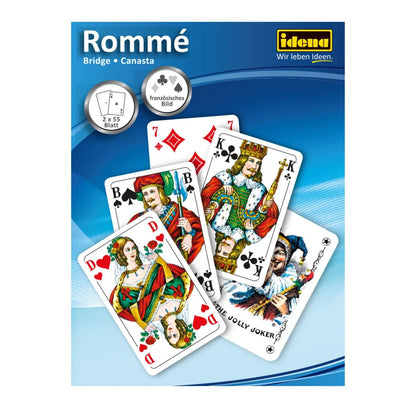 Idena Kartenspiel Rommé, 2 x 55 Blatt, französisches Bild