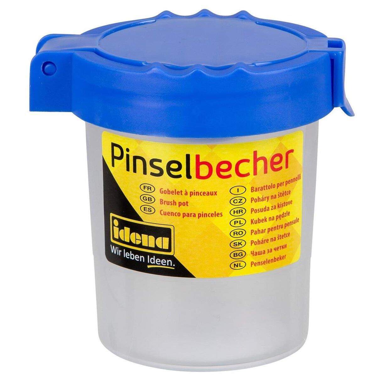 Idena Pinselbecher mit Deckel, blau