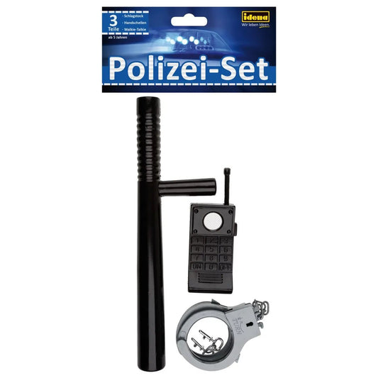 Idena Polizeiset Schlagstock, Handschellen, Walkie-Talkie