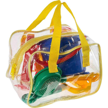 Idena Sandspielzeug-Set, 25 cm, 8 Teile in transparenter Tasche