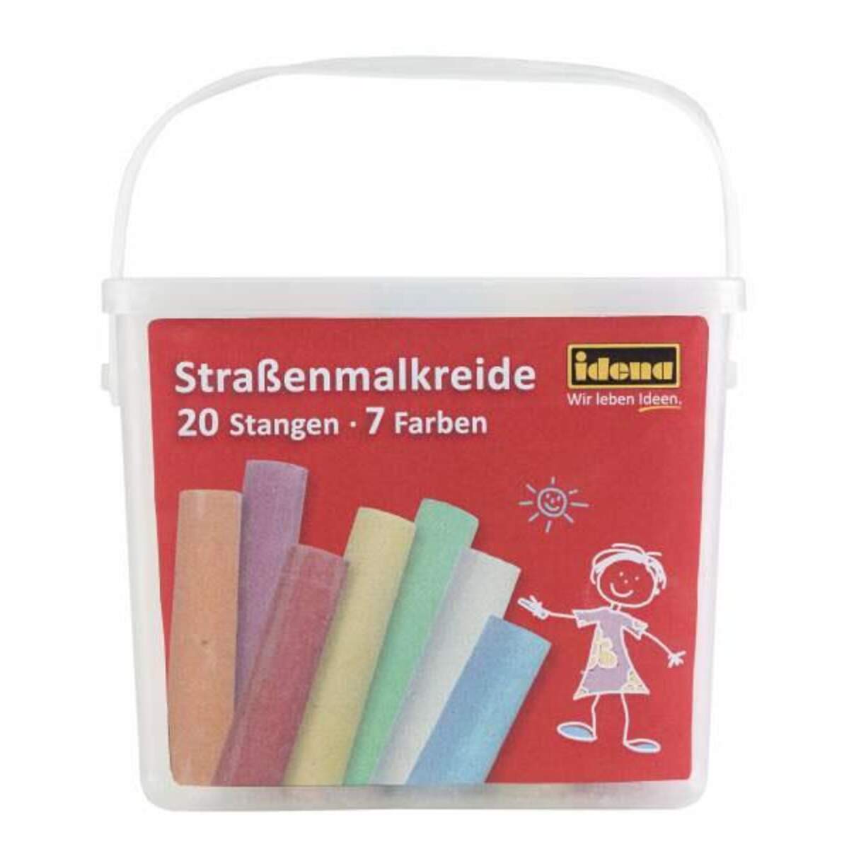 Idena Straßenmalkreide, 20 Stangen 7 Farben