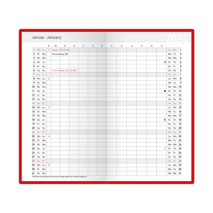 Idena Taschenplaner 2024   classic rot