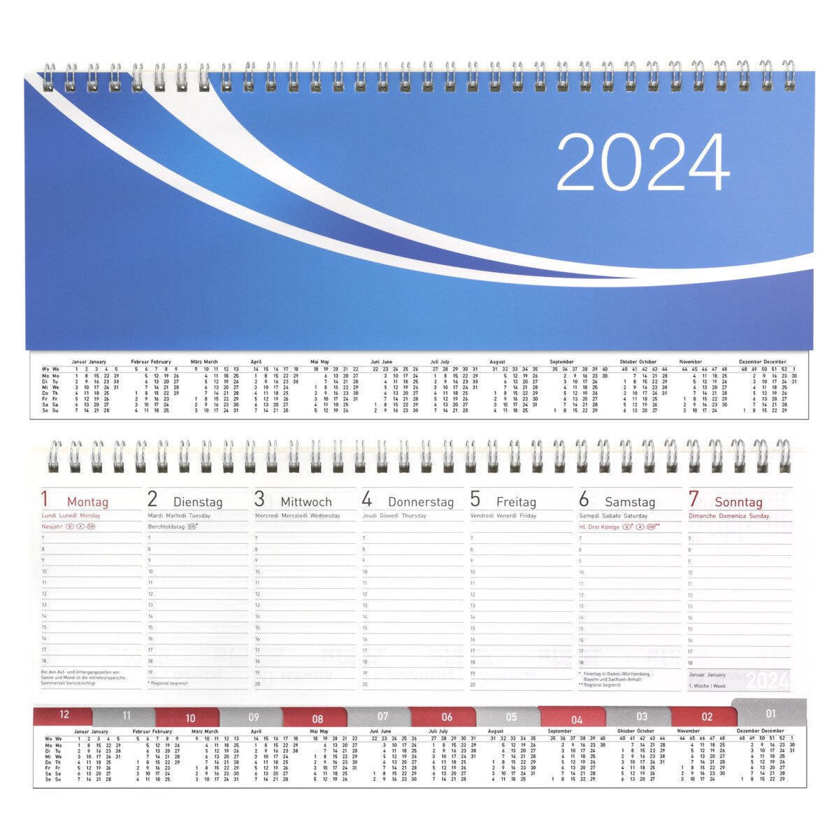 Idena Tischquerkalender 2024 Premium blau FSC-Mix