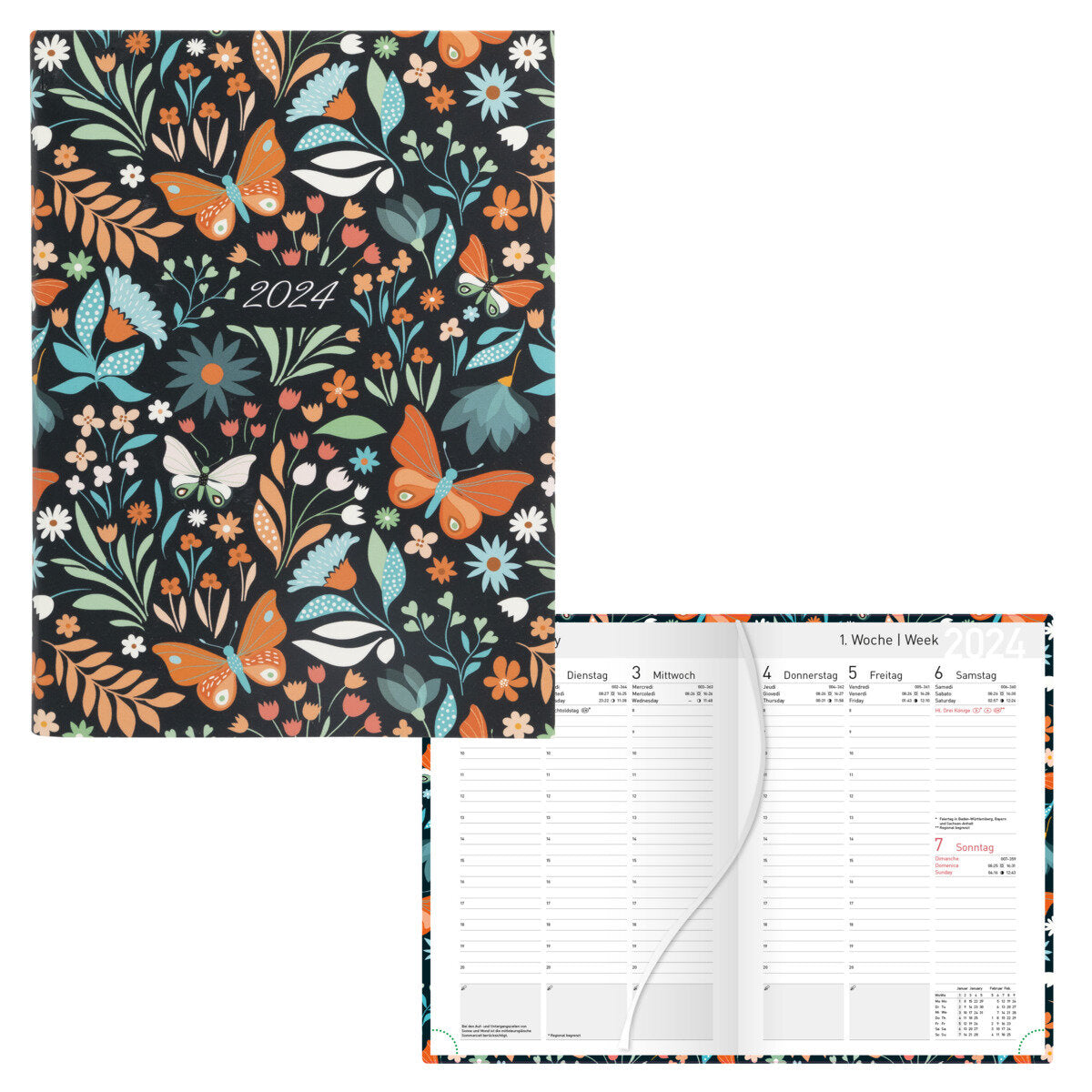 Idena Wochenkalender 2024   A6 Flower Meadow FSC-Mix