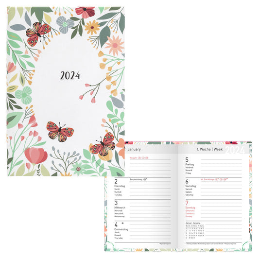 Idena Wochenkalender 2024   A7 Flower Wearth FSC-Mix