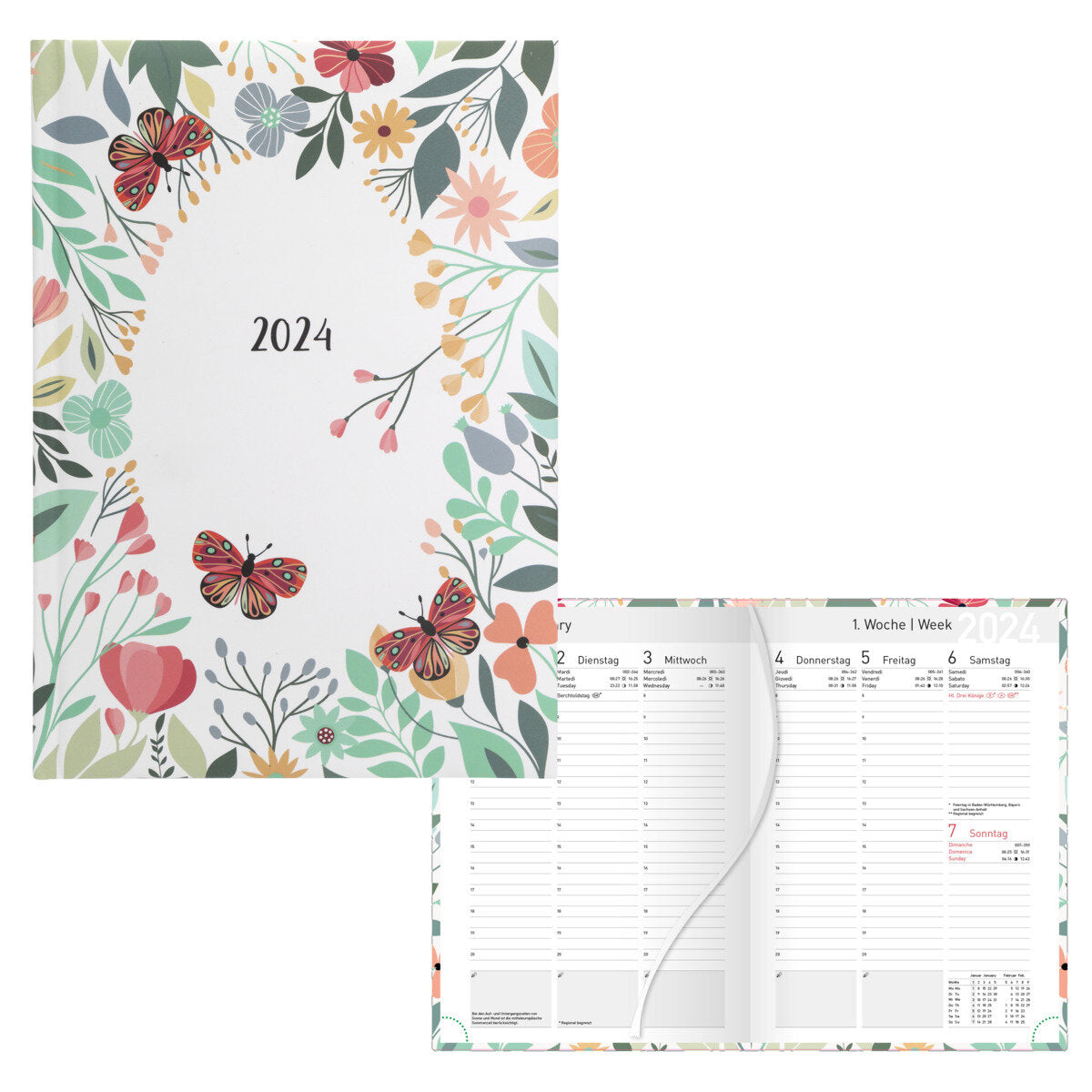 Idena Wochenkalender 2024   A5 Flower Wearth FSC-Mix