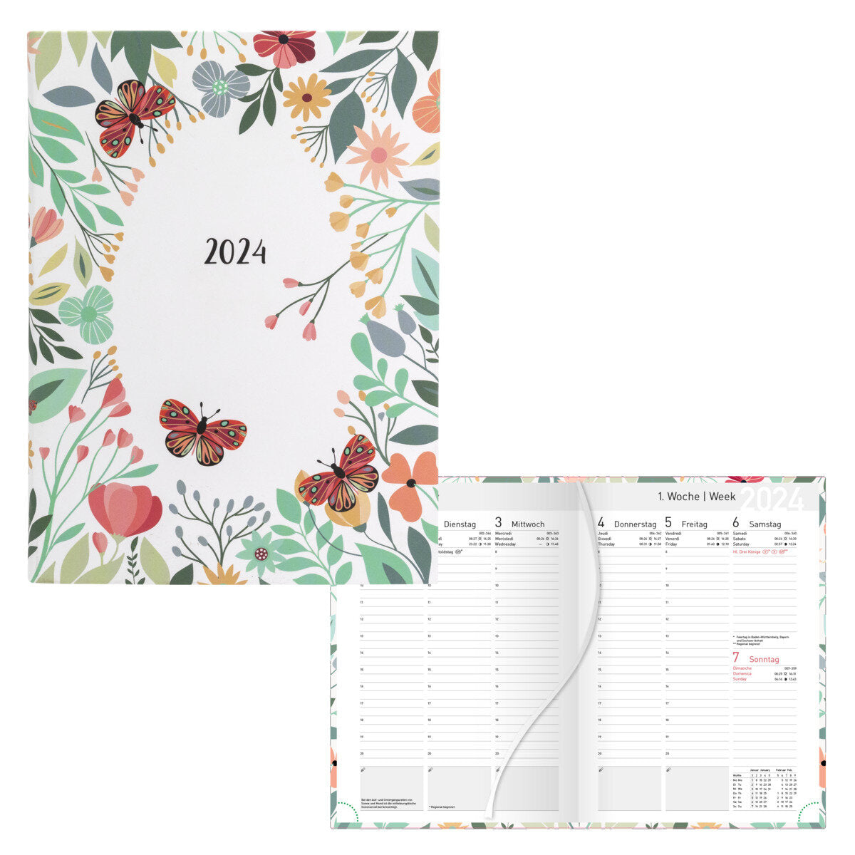 Idena Wochenkalender 2024  A6 Flower Wearth FSC-Mix