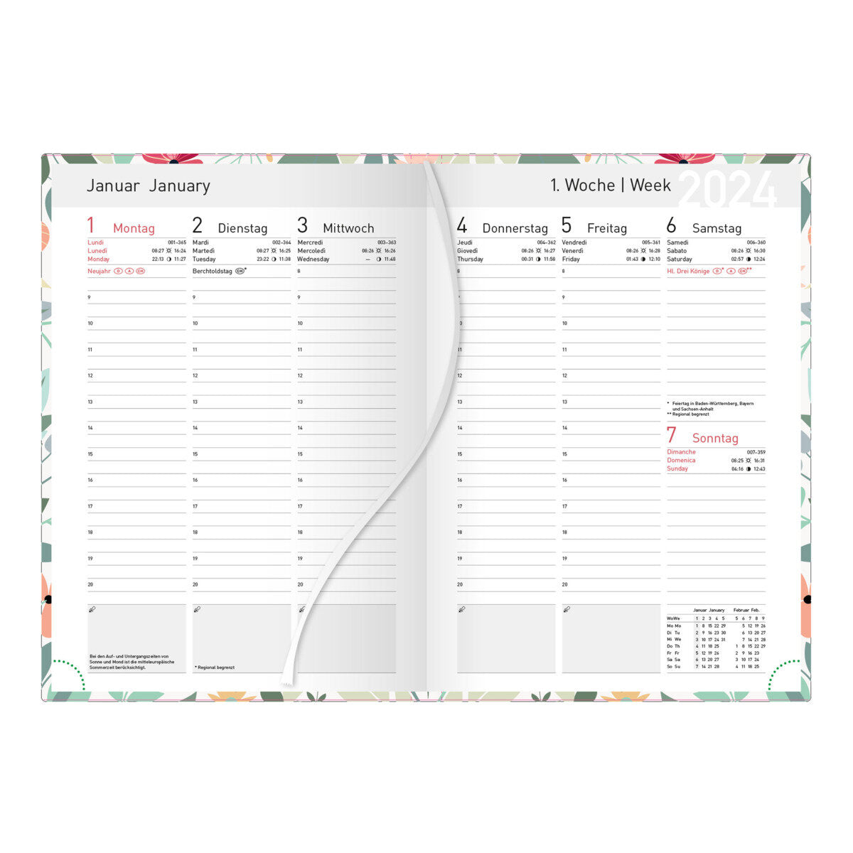 Idena Wochenkalender 2024  A6 Flower Wearth FSC-Mix